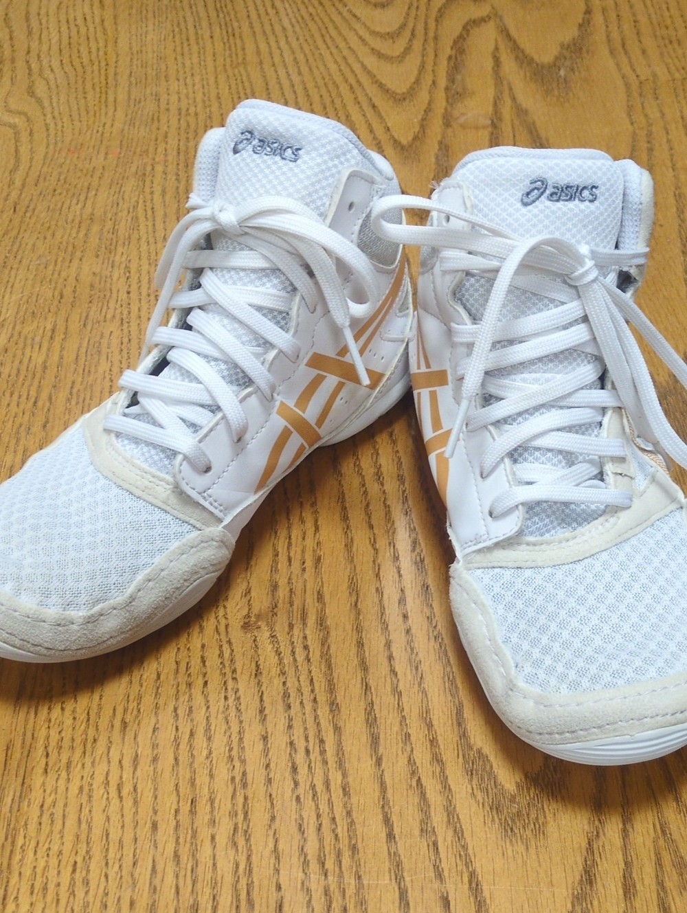Asics Wrestling Shoes White and High-Top Athletic Shoes